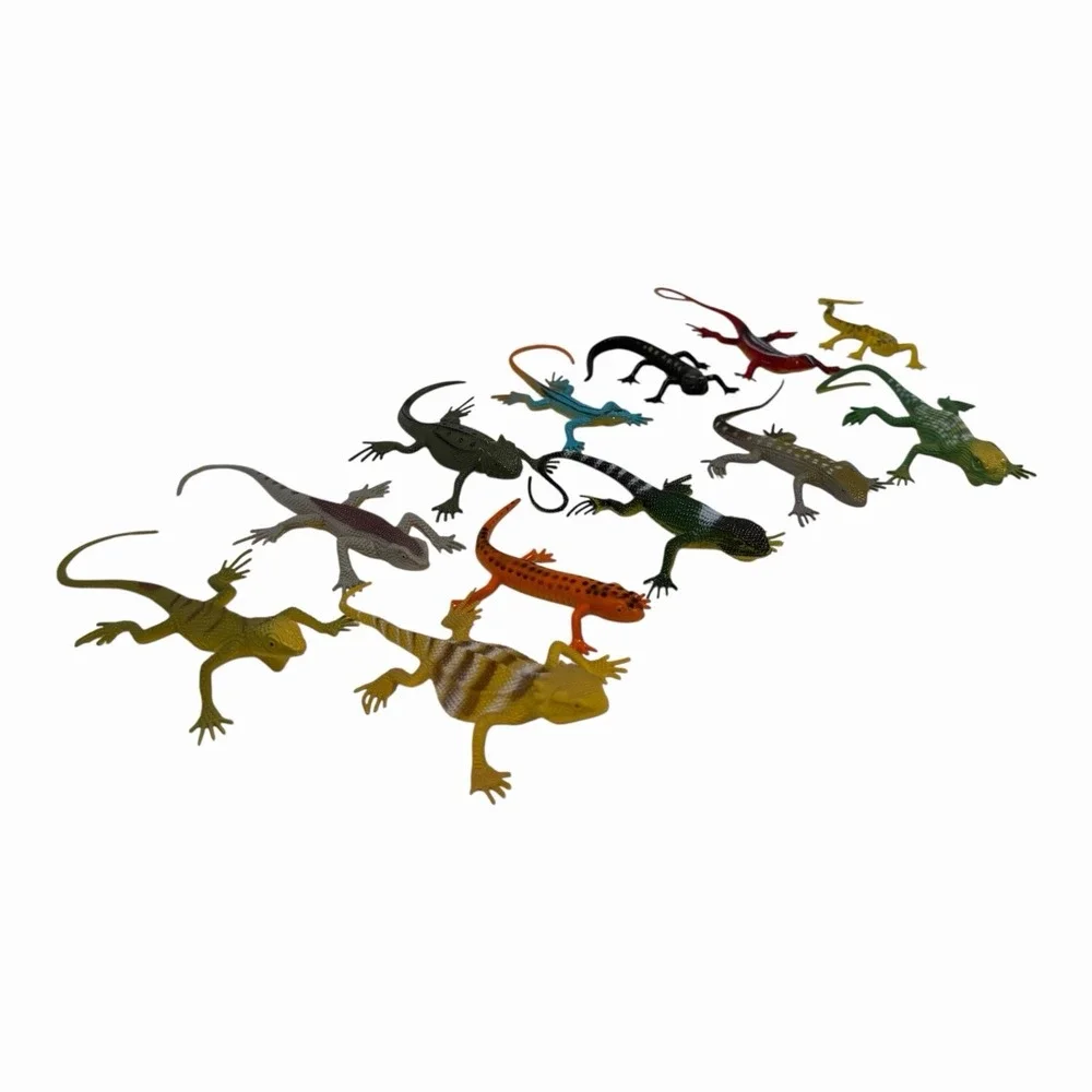 Guaishou Artificial Model‎ Reptile Lizard Animal 12 Piece Set, Multi Color